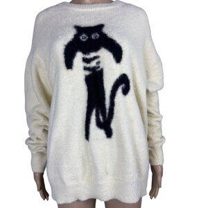 Aelfric Eden Cat Sweater Women’s Sz M Pullover Crewneck Knit Cute Fun. #11